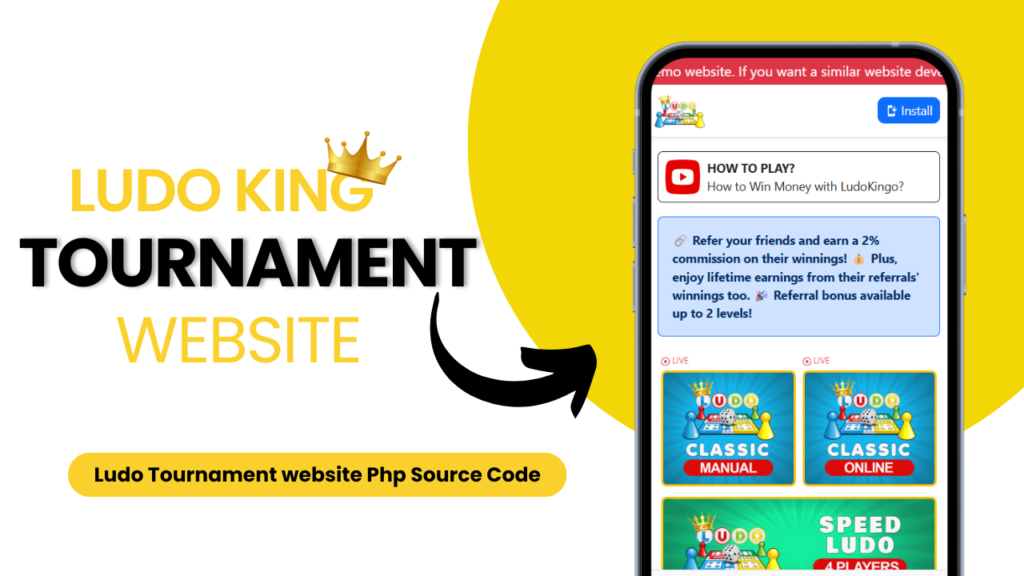 New Ludo King Tournament Website Script