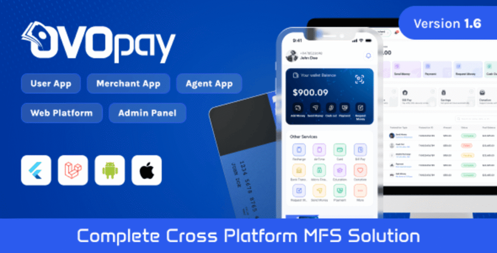 OvoPay v1.6 - Complete Cross Platform MFS Solution