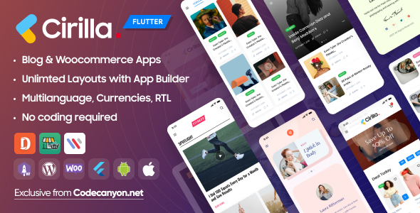 Cirilla v4.3.2 – Multipurpose Flutter App for WordPress & WooCommerce App Source