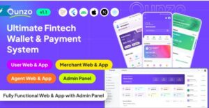 Qunzo – Fintech Wallet App and Web with User, Agent and Merchant Modules Including Admin Panel